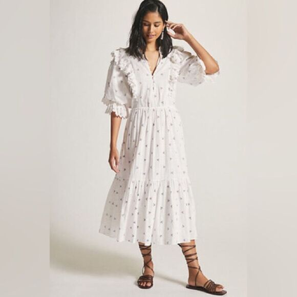 Magali Pascal Dobby Printed Midi Dress - Picture 1 of 10